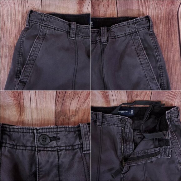 *READ* Abercrombie & Fitch Baggy Pants Mens Size 34X29(30) Cargo Utility Gray - Picture 4 of 15